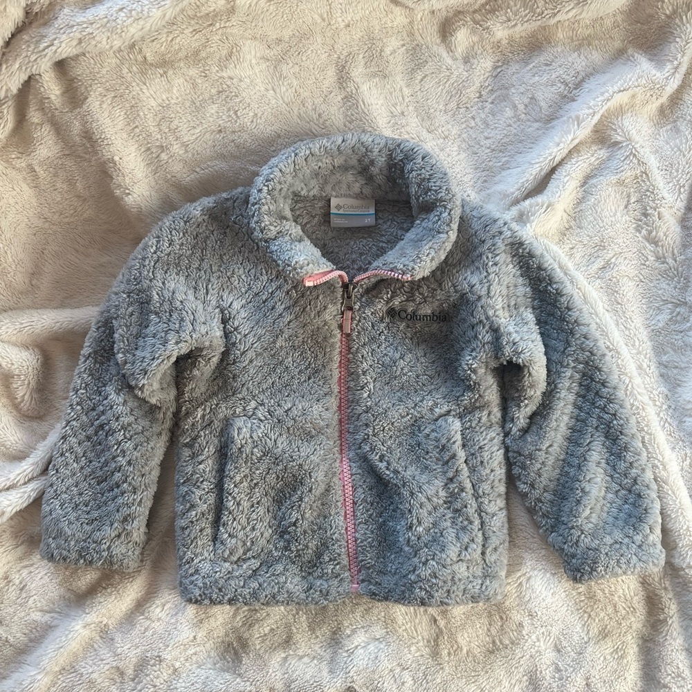 Toddler Columbia Fire Side Sherpa Jacket Full-Zip. Size 3T. Grey.